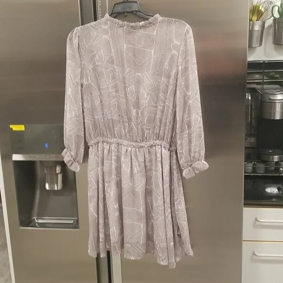 💕ANINE BING💕 Geometric Print Mini Dress ~ Charcoal XS